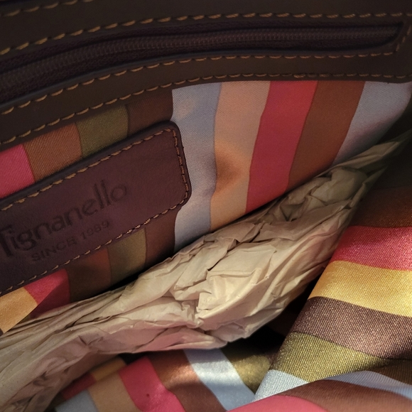 Tignanello Classic Purple Leather Convertible Crossbody Bag Adjustable Purse - Picture 11 of 14